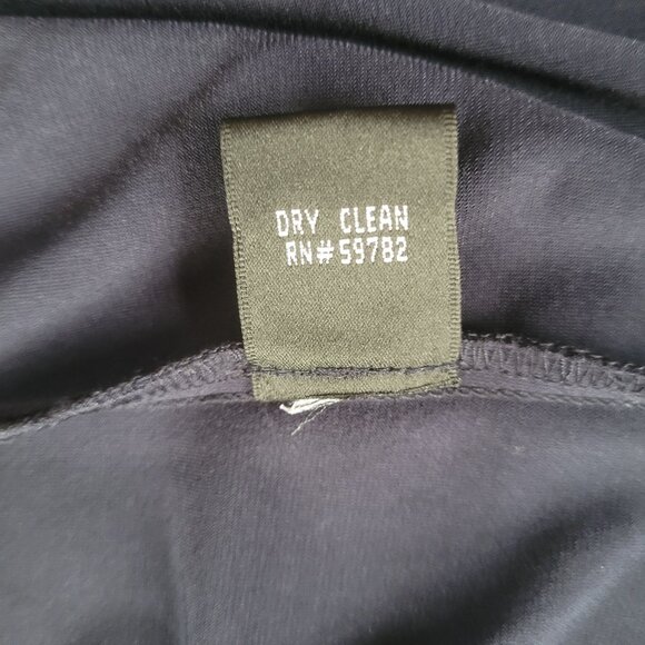 Adrianna Papell Navy Dress 3/4 Sleeves Wrap Look Fully Lined Sz 14 - Picture 8 of 8